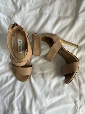 Steve Madden Beige/Tan Strappy High Heel Sandals